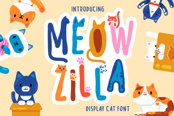 Meow Zilla: A Playful Display Font for Digital Branding